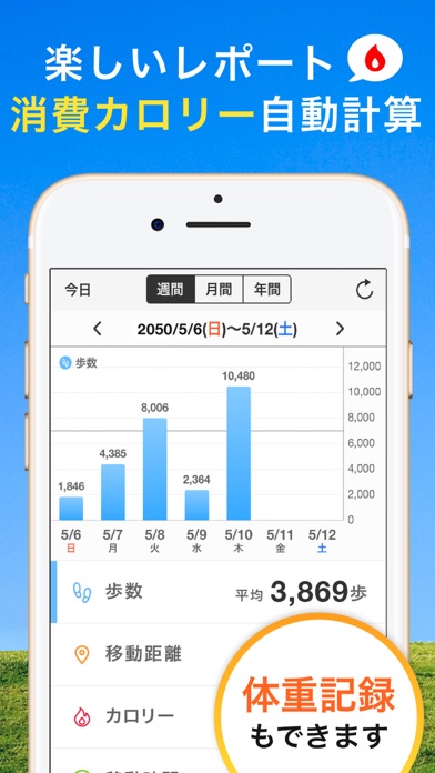 シンプル歩数計 - 簡単な歩数計アプリ1万歩（ほすうけい）のおすすめ画像5