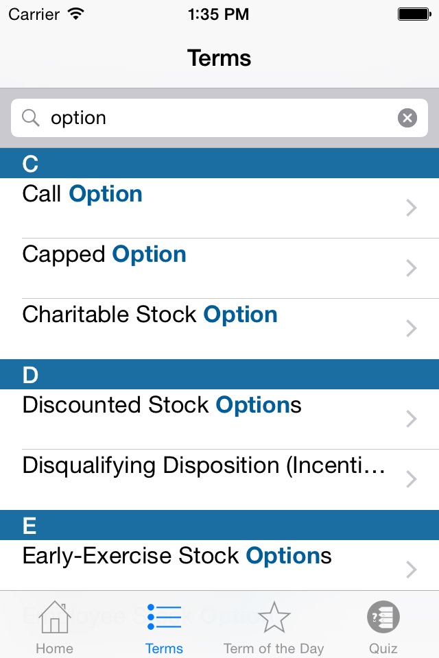 Stock Compensation Glossary screenshot 2