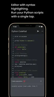 python code-pad compiler&ide iphone screenshot 2