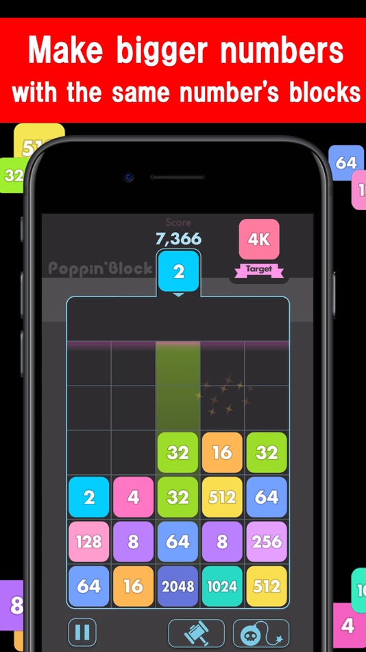 #4. Number drops with 2048 (iOS) 由: FURYU Corporation
