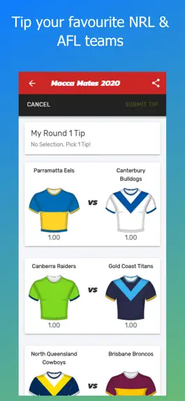 Game screenshot AFL & NRL Tipping - One Pick hack