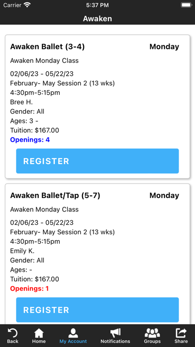 Relevé Dance Company Screenshot