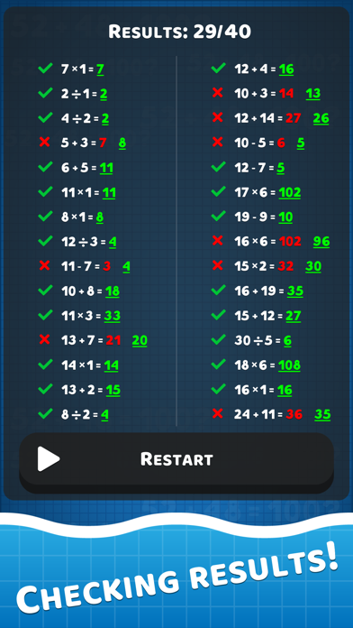 Math - mental solving problems Screenshot