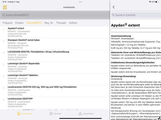 AmiKo Desitin iPad screenshot 6 - Medical app