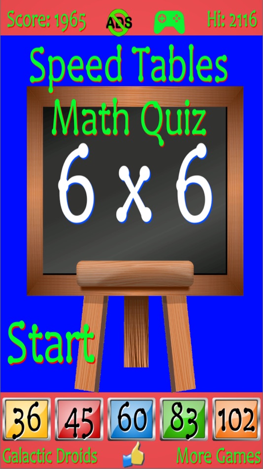 #4. Speed Tables Pro Math Quiz (iOS) By: Galatic Droids