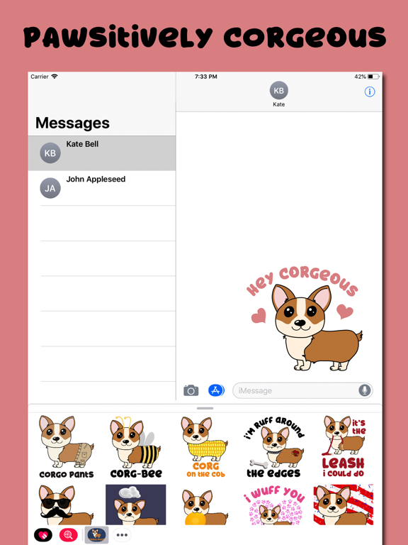 Corgi Puns - cute dog stickersのおすすめ画像2