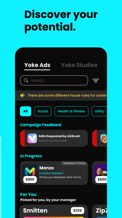 yoke - make content; get paid Screenshot