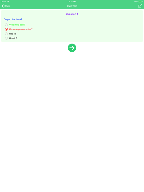 Learn Brazilian Portuguese iPad screenshot 4 - Education app