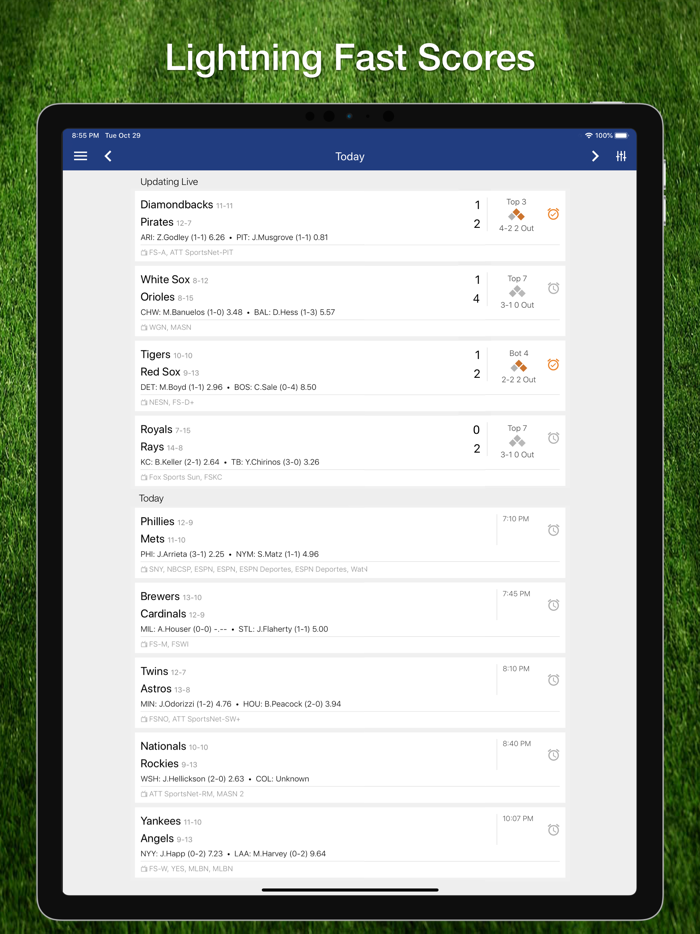 Scores App for MLB Baseball