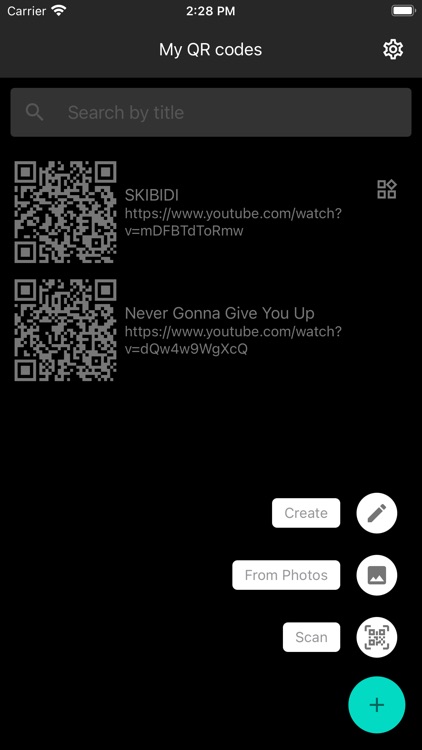 Create QR Codes + Widget