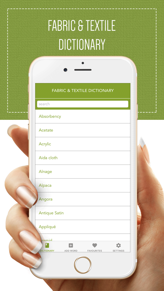 #1. Fabric & Textile Dictionary (iOS) Podle: Gorasiya Vishal Nanjibhai