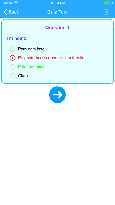 Learn Portuguese Phrases Lite Screenshot