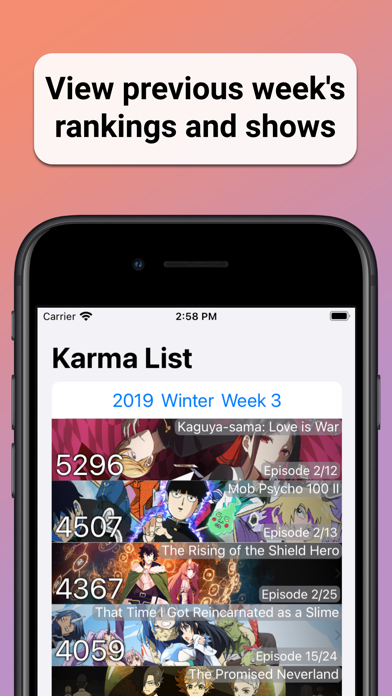 Anime Karma List Screenshot