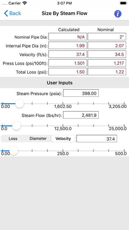 HVAC Pipe Sizer - Steam screenshot-3