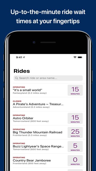 Wait Times for Disney Parks Screenshot