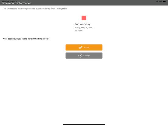 Bixpe Worktime Tracking iPad screenshot 7 - Productivity app