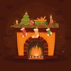 Cozy Christmas Fireplace. icon