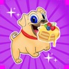 Puppy makes pancake icon