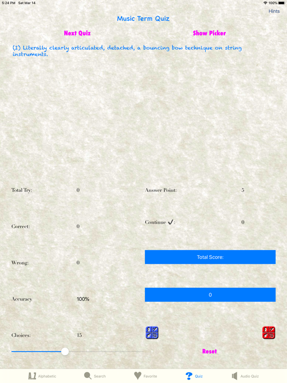 Musical Terms with Quiz iPad screenshot