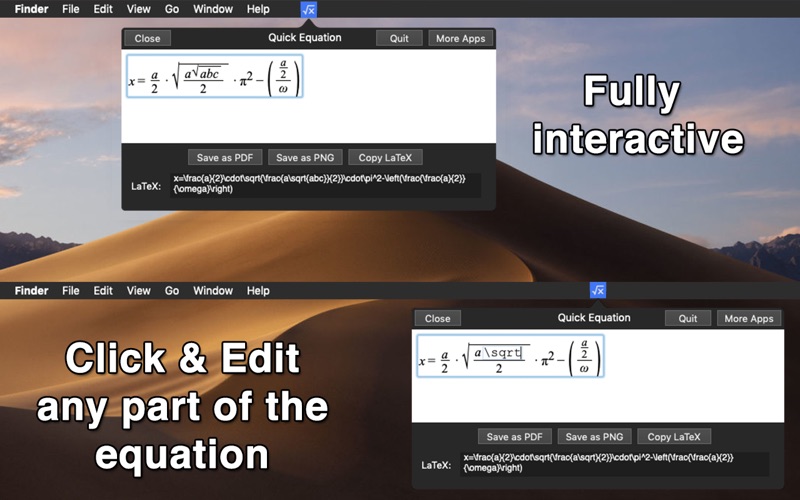 Quick Equation - Menu Edition