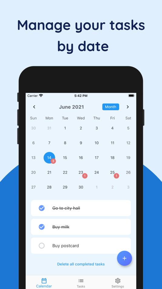 #1. Simple To-Do Calendar (iOS) 由: NAOYA ONO