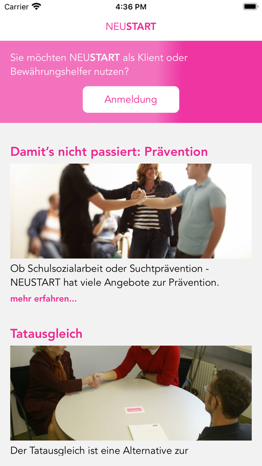 #1. Go NEUSTART (iOS) Podle: NEUSTART - Bewährungshilfe, Konfliktregelung, Soziale Arbeit