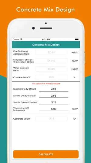Concrete Mix Calculator screenshot 1