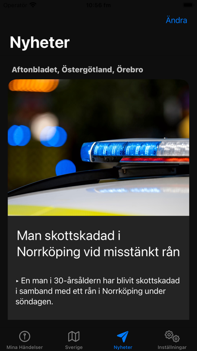 Poliskartan - Blåljus händelse Screenshot