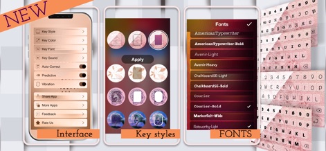 KeyPro – Keyboard Themes Fonts - The app provides a comprehensive settings menu for granular control and a dedicated interface for selecting diverse fonts.