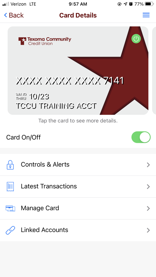 #3. TCCU Card Control (iOS) 由: Texoma Community Credit Union
