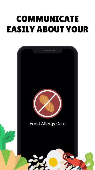 Food Allergy Card Screenshot