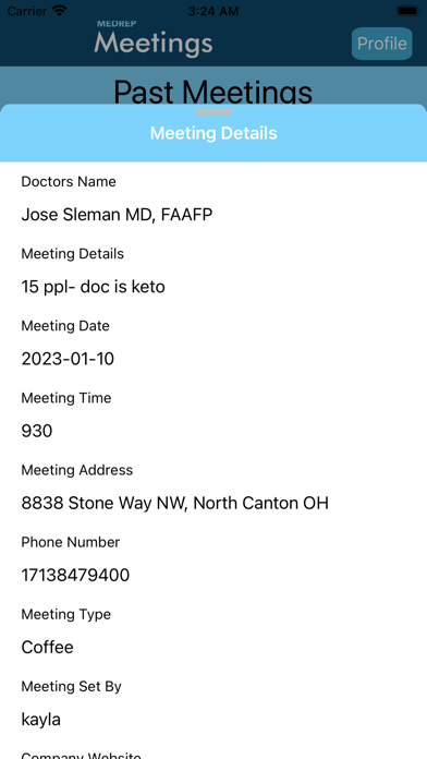 MedRepMeeting Screenshot