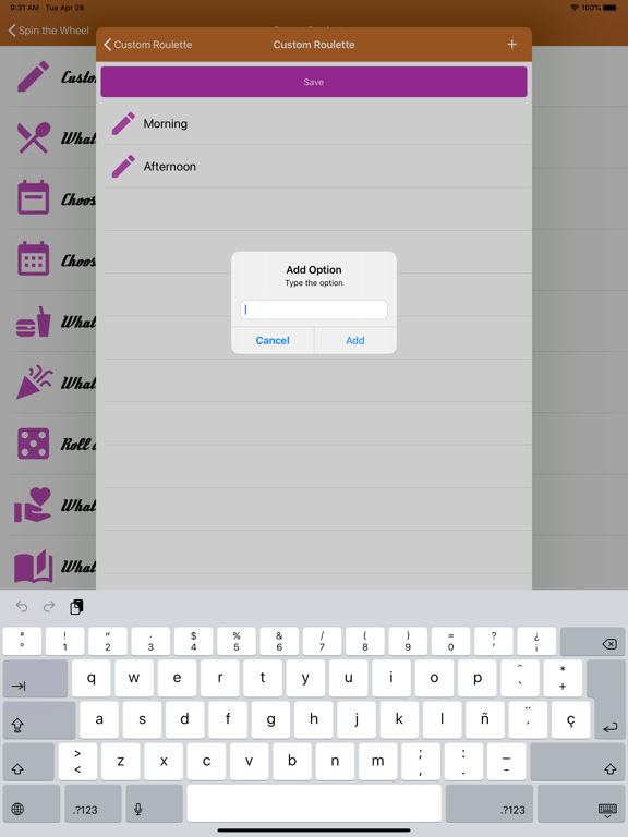 Spin The Wheel Decision Maker iPad screenshot 6 - Entertainment app