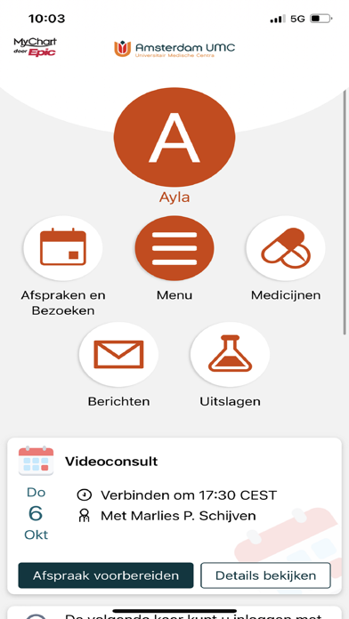 Mijn Dossier Amsterdam UMC Screenshot