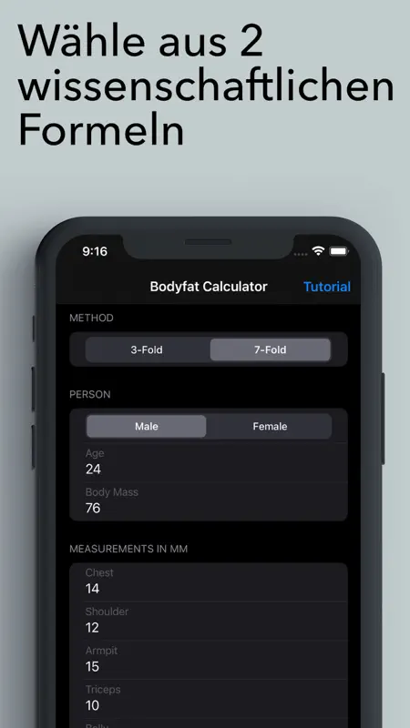 Körperfett Rechner Pro screenshot 2 of 5