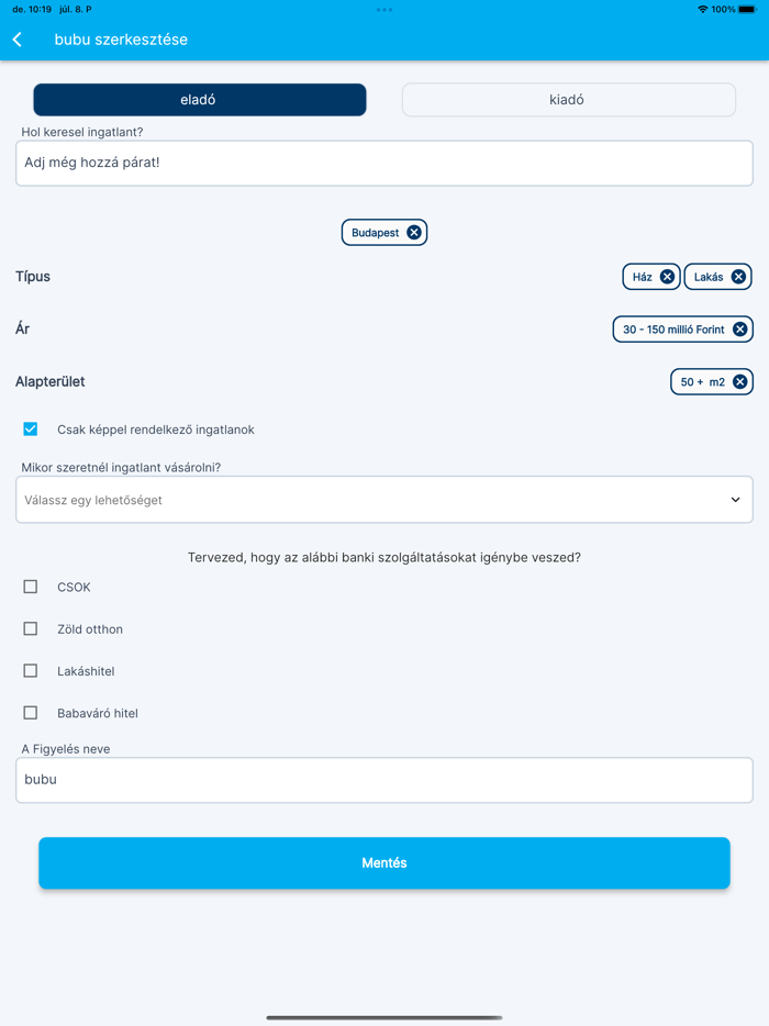 Ingatlanhirdetés Figyelő