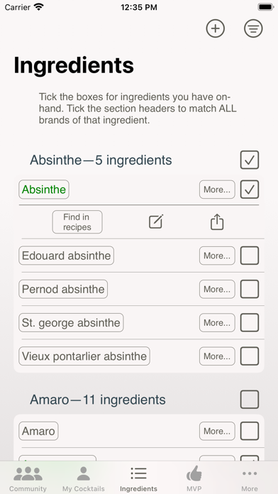 Craft, The Cocktail App Screenshot
