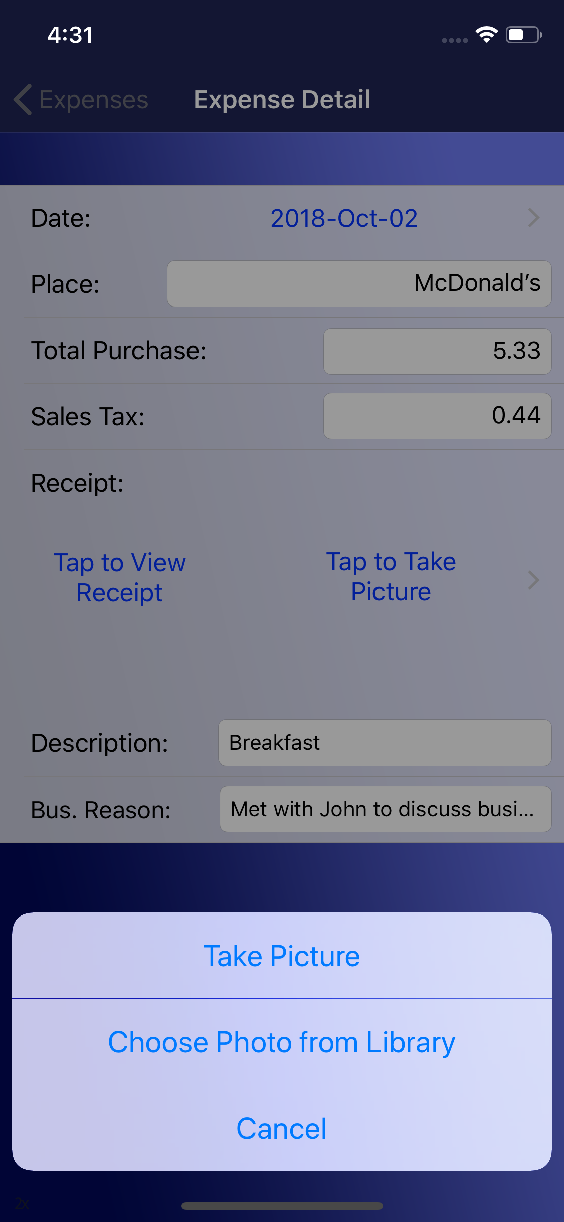 Sales Tax DB screenshot 3
