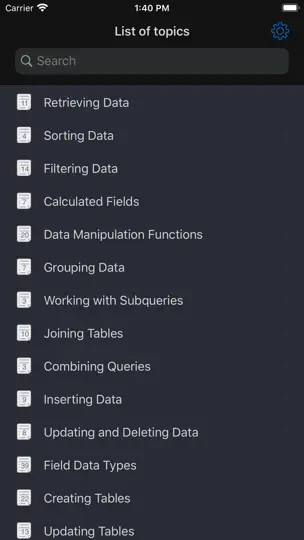 Screenshot von SQL Recipes auf dem iPhone 1