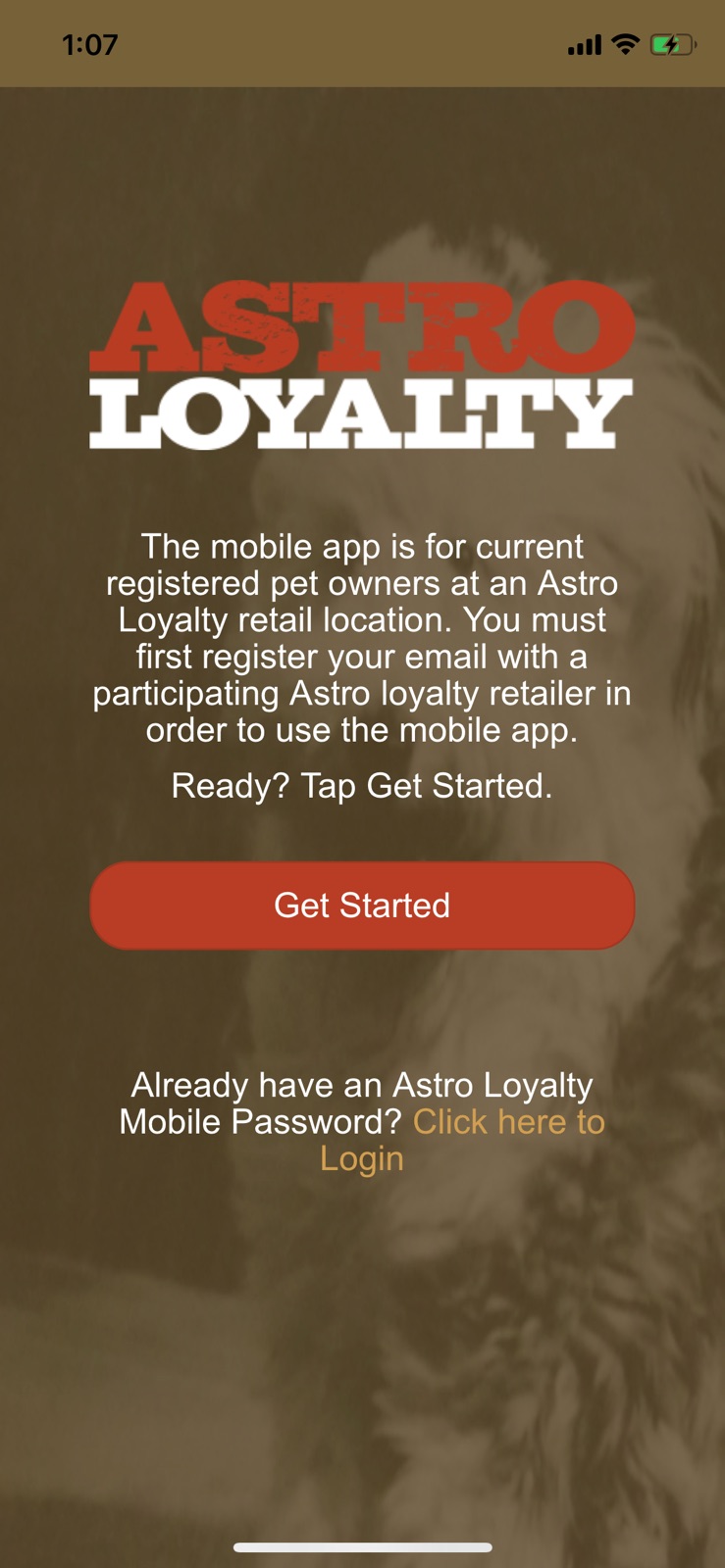 Astro Loyalty Consumer App iphone screenshot 1