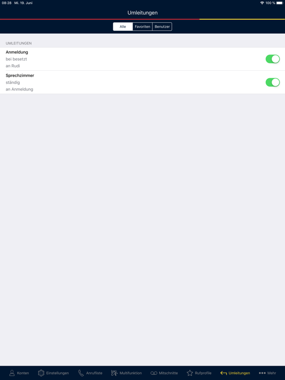 AGFEO Dashboard iPad screenshot