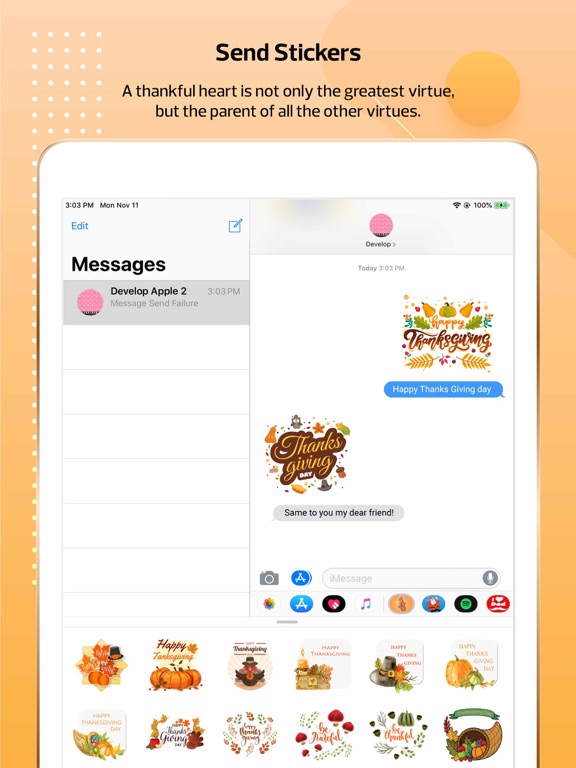 Screenshot #6 pour Thanksgiving Stickers!
