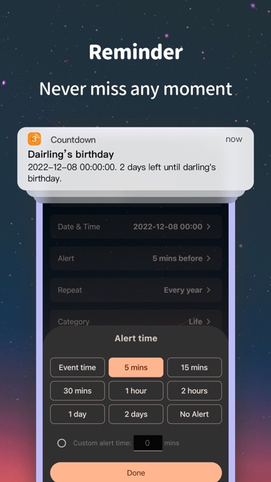 Countdown Calendar & Widget Screenshot