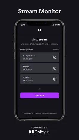 Game screenshot Dolby.io Stream Monitor mod apk