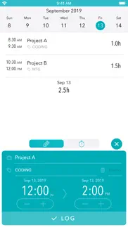 timesheet - time tracker iphone capturas de pantalla 1