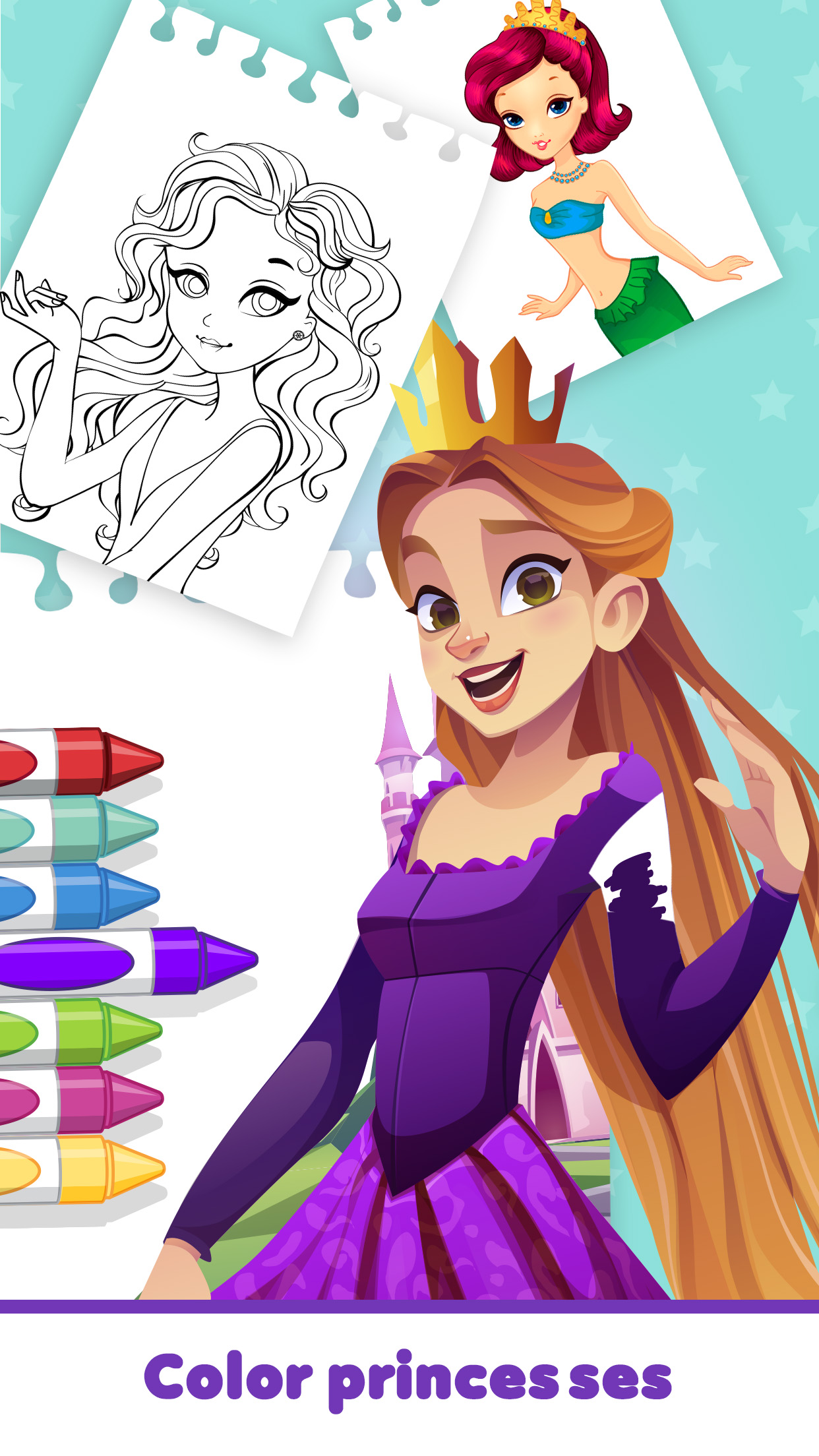 Paint princess Rapunzel color