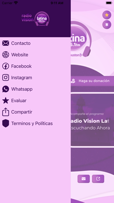 Radio Vision Latina Houston Screenshot