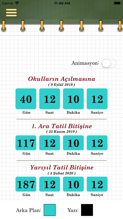 Okul Tatil Sayacı - Geri Sayım screenshot-0