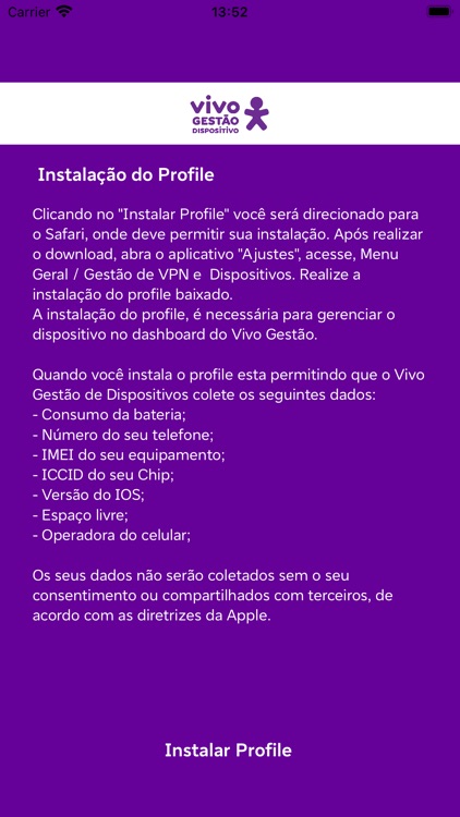 Vivo Gestão Dispositivo