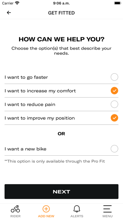 FITR Bike Fitting Screenshot